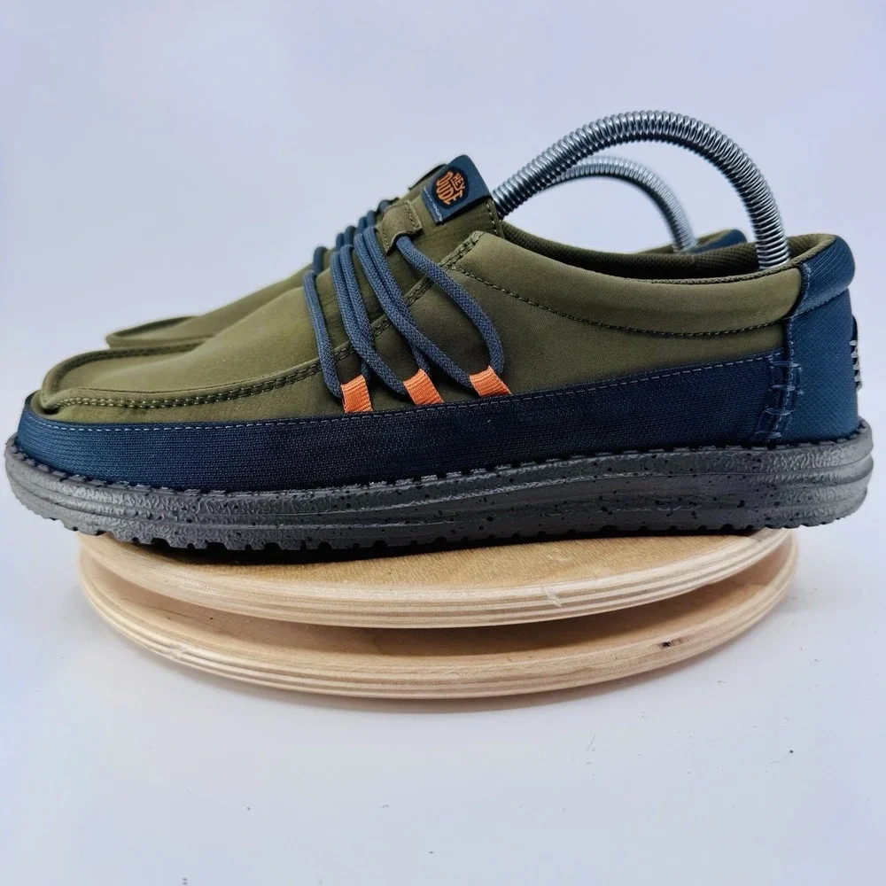 Hey Dude Wally Guard Men's 8 Dark Olive Shoes Slip On Comfort Casual NWT NEW